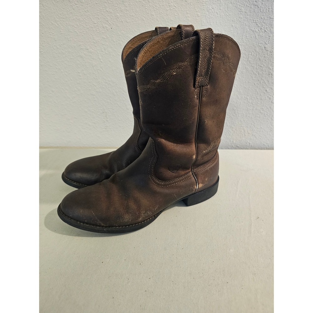 Ariat 8B Brown Leather Heritage Roper Western Boots